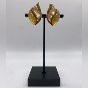 Gold Flame Clip-On Earrings